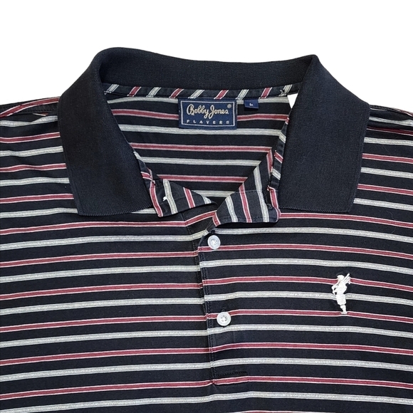3/$25 Bobby Jones Players Polo Golf Striped Short Sleeve Shirt - Large - Picture 3 of 7
